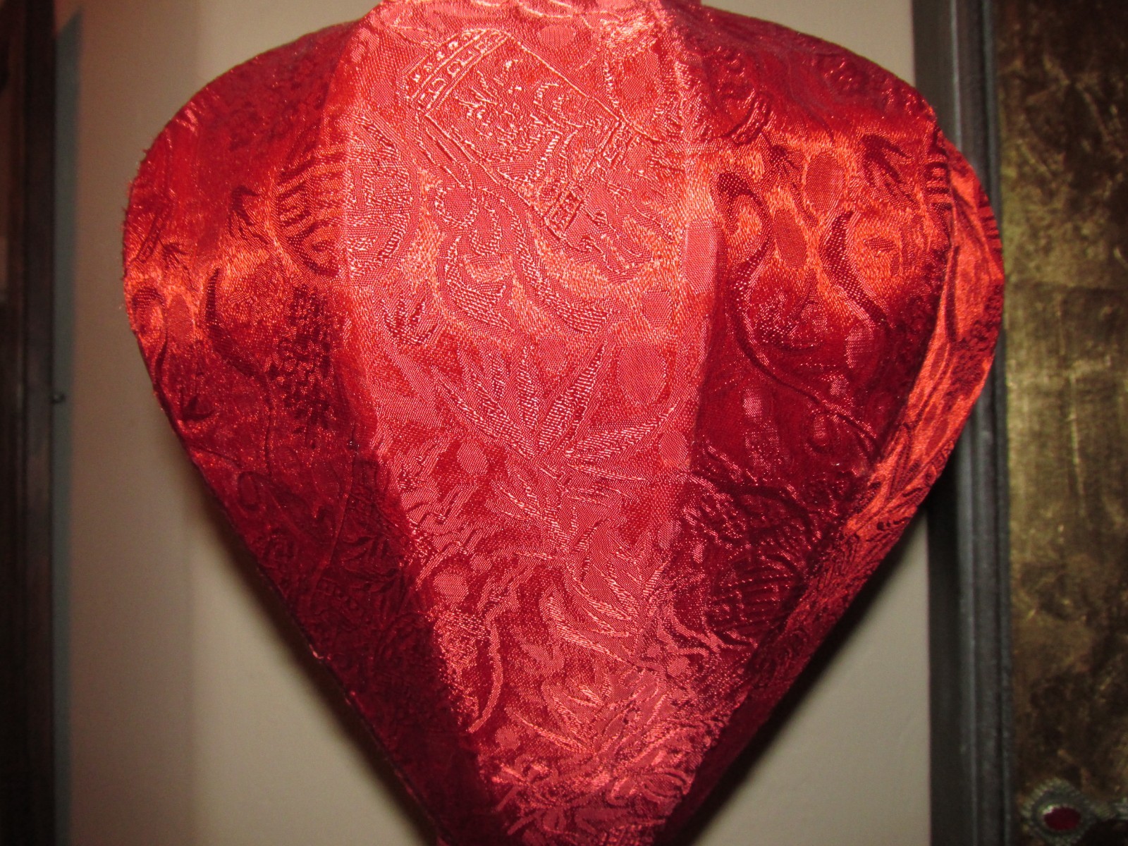 Authentic Vietnam Bamboo and Silk Brocade 17" Lantern with Tassel