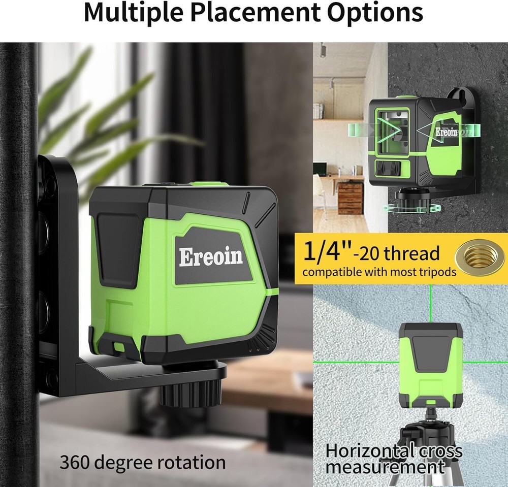 Self-Leveling Green Laser Level – 360° Rotation, Vertical & Horizontal Lines