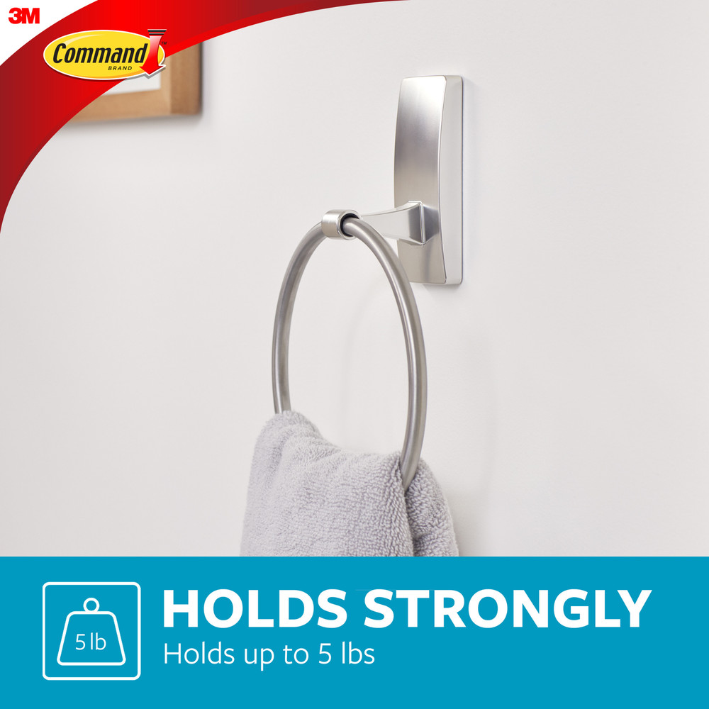 Command Towel Ring [Removable]: 1 ring (Satin Nickel)