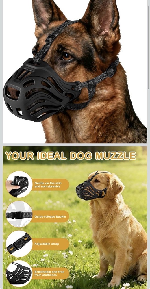Adjustable Soft Breathable Rubber Nylon Dog Muzzle Basket Design Multiple Sizes