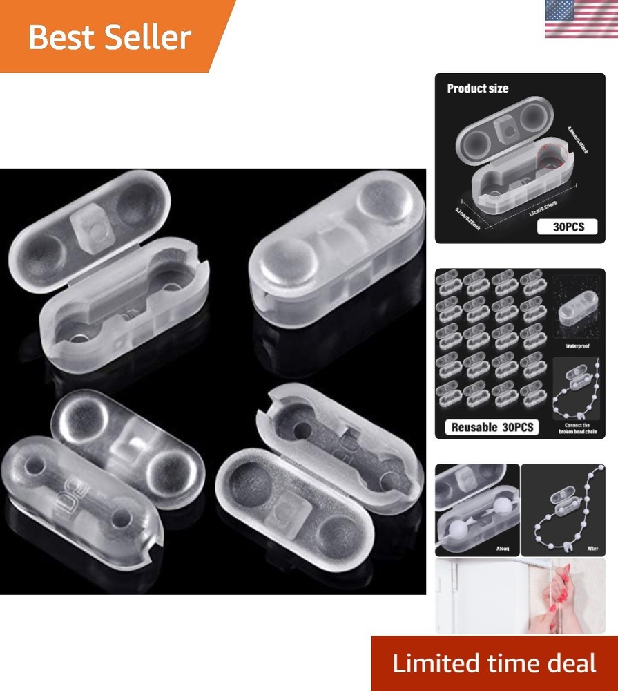 Effortless Installation 30-Pack Transparent Chain Connectors for Window Blinds