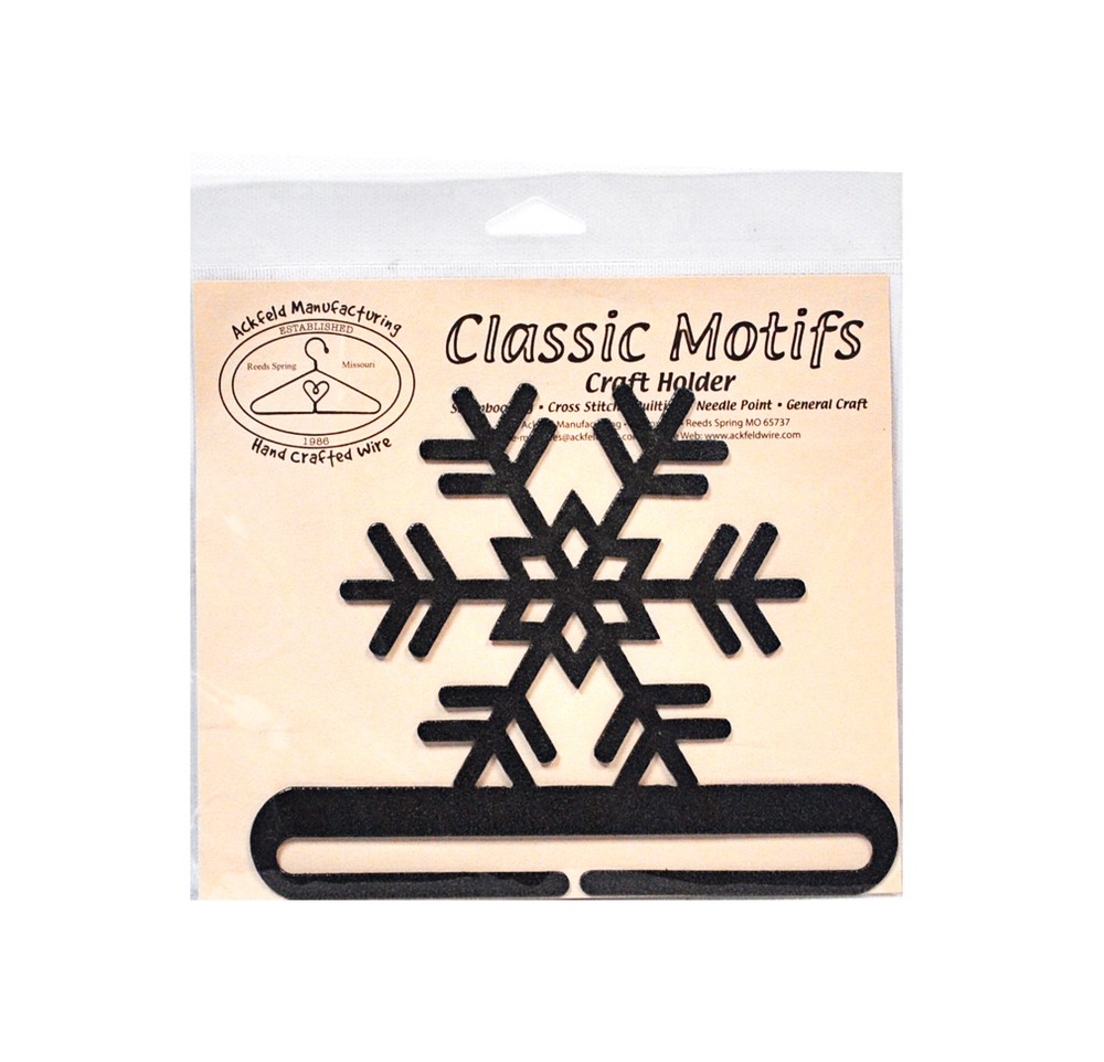 Classic Motifs Snowflake 6 Inch Charcoal Split Bottom Craft Holder