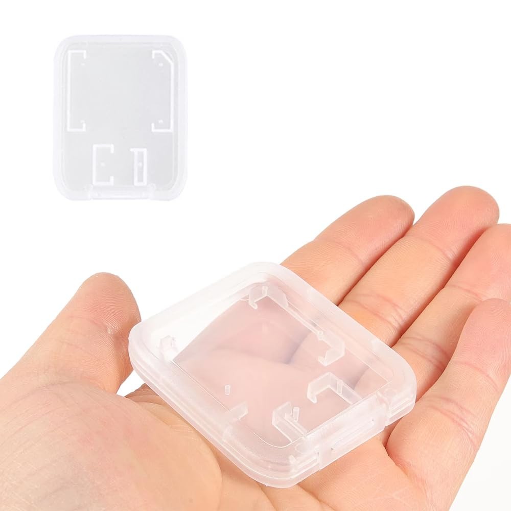 10 Pack Plastic Memory Card Case Storage Boxes Compatible with SD SDHC SDXC
