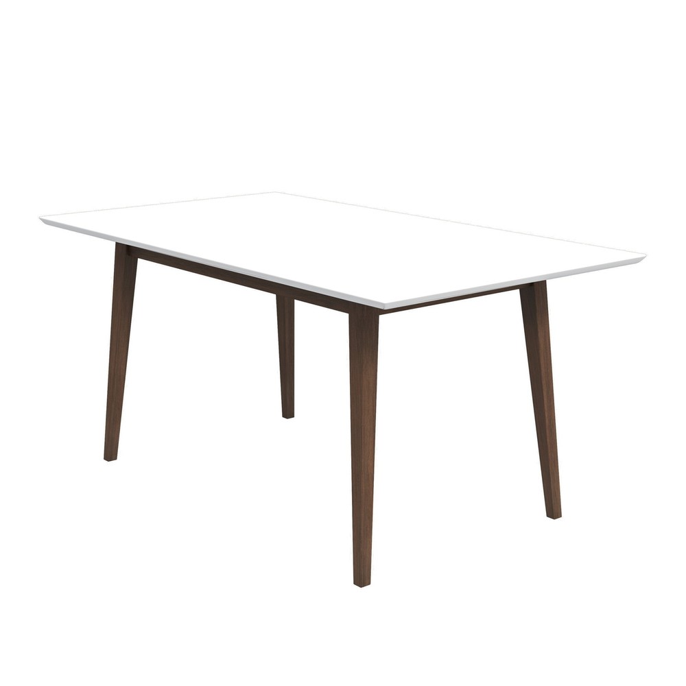 Medieval modern style rectangular dining table - white, solid wood