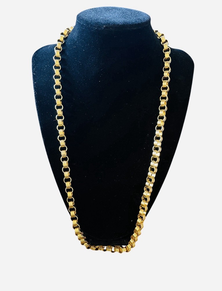 GIVENCHY Circle Link Gold Tone Chain Long Necklace