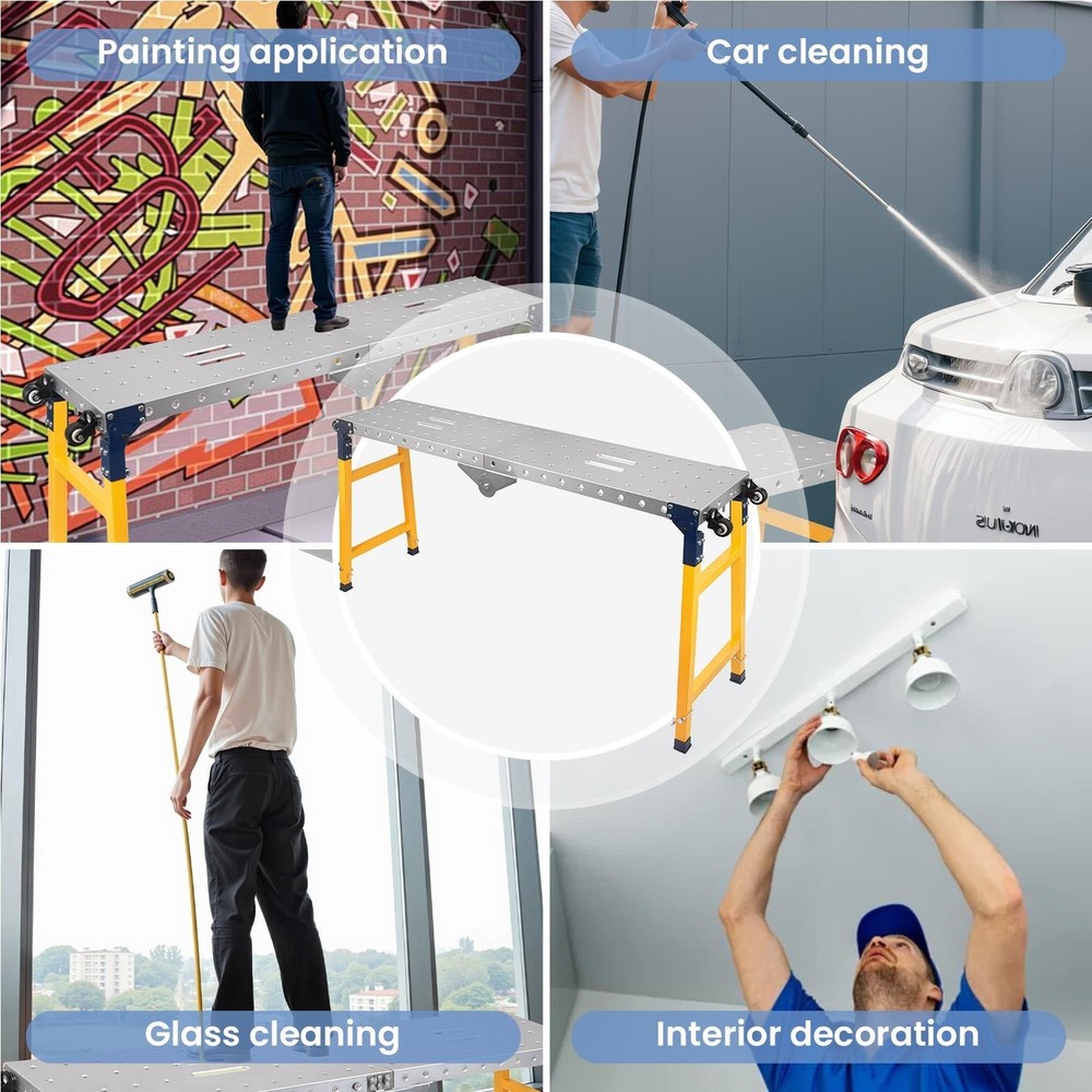 Welding Table 2200lbs Folding Workbench Stand with 5-Level Adjustable Height