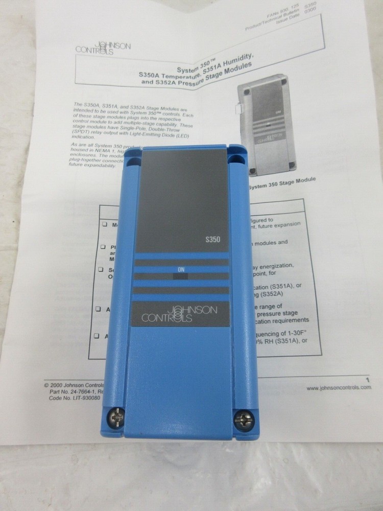 JOHNSON CONTROLS  S350AA-1C  TEMPERATURE STAGE MODULE  24V