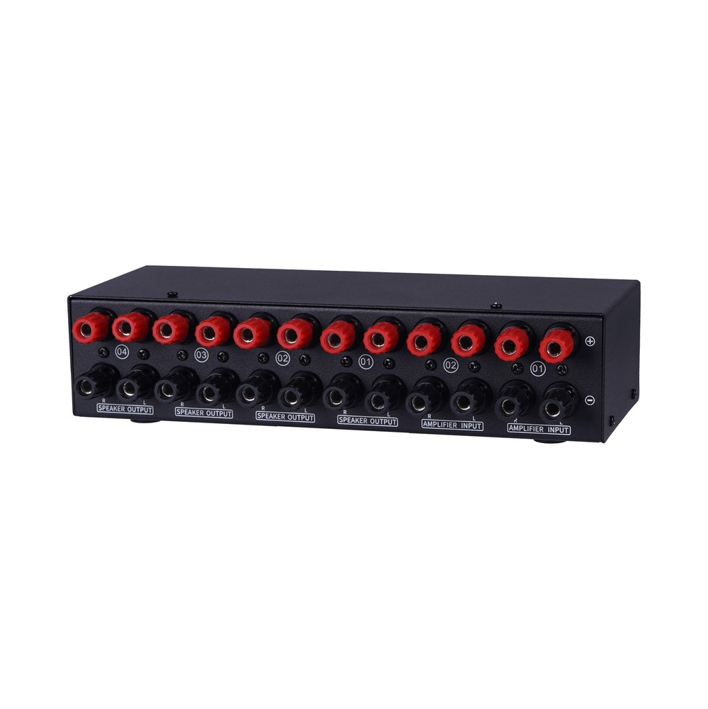 Amplifier Speaker Splitter Stereo Audio Switcher Box Selector 2IN-4OUT Passive