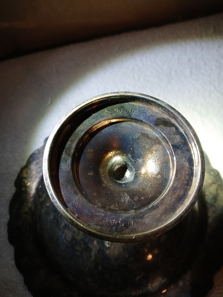 Antique Birmingham Silver Company Teapot Silver on Copper Plus Oneida Candy Dish