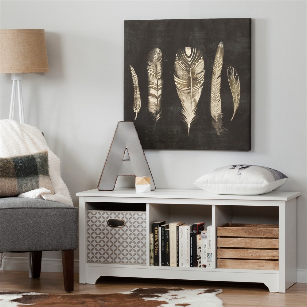 South Shore Vito Cubby Storage Bench, Pure White