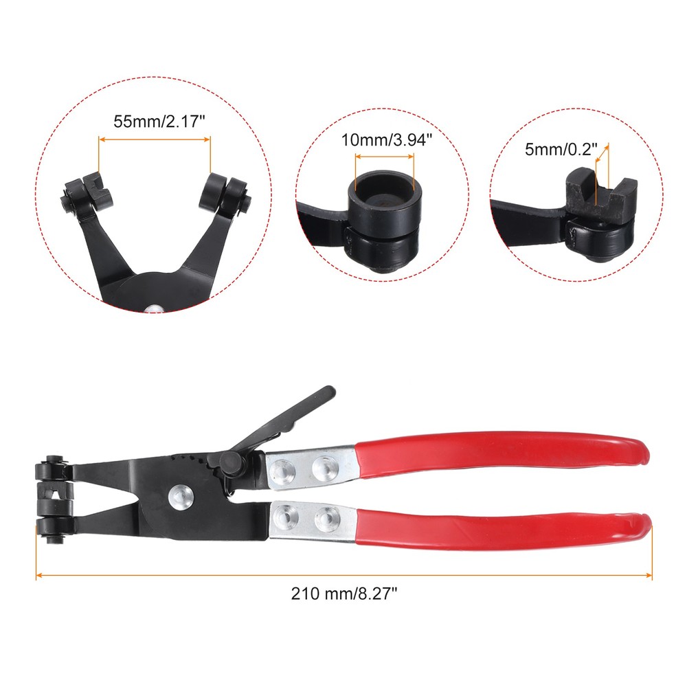 2pcs Hose Clamp Pliers Spring Clips Include Flat Band Hose Clamp Plier