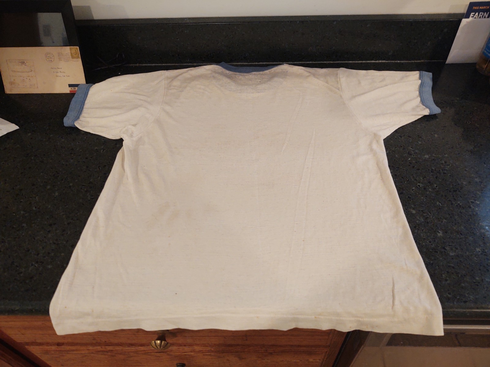 Vtg RARE 1980s Double Stitch Ringer T-Shirt Political Protest Texas v. Johnson