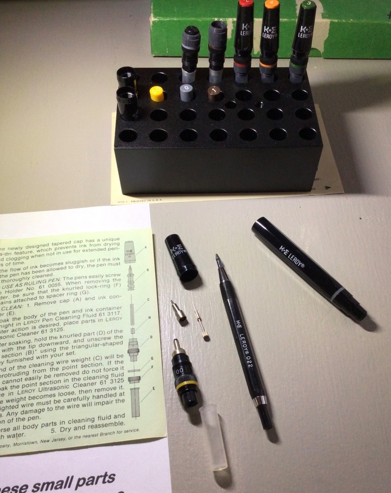 K & E LEROY II Vintage Lettering Set, Engineering, Drafting Tools, Plus Extras!