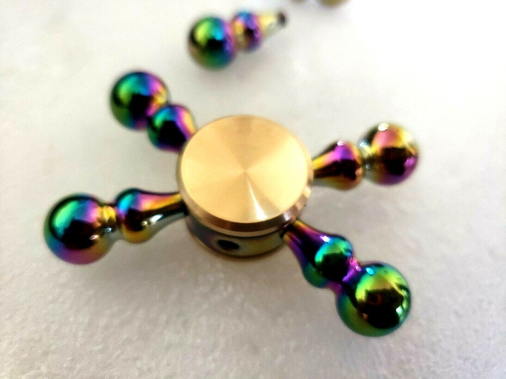 Multi Color Solid Brass Fidget Spinner Toy Good Quality Removable Bearing ADHD