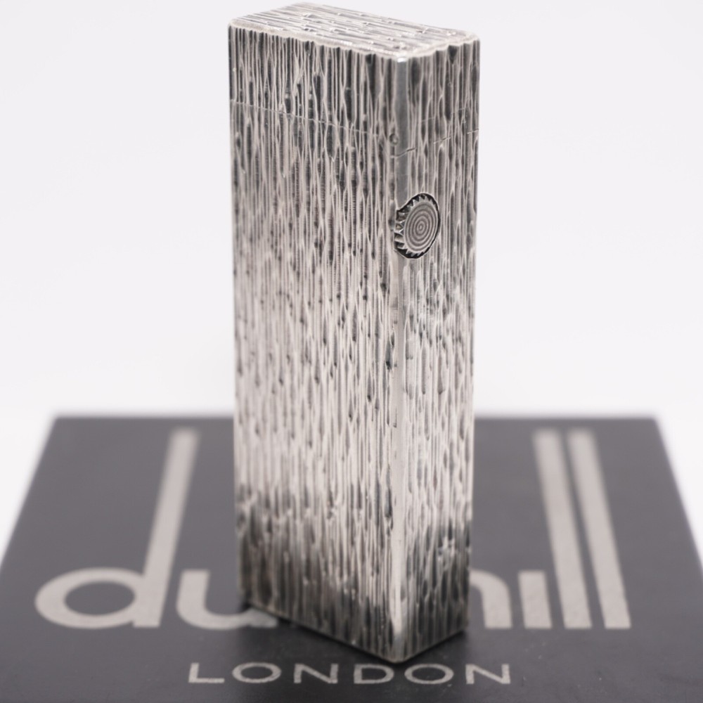 Rare Dunhill Lighter Silver Wood Grain Pattern-Ultrasonically cleaned