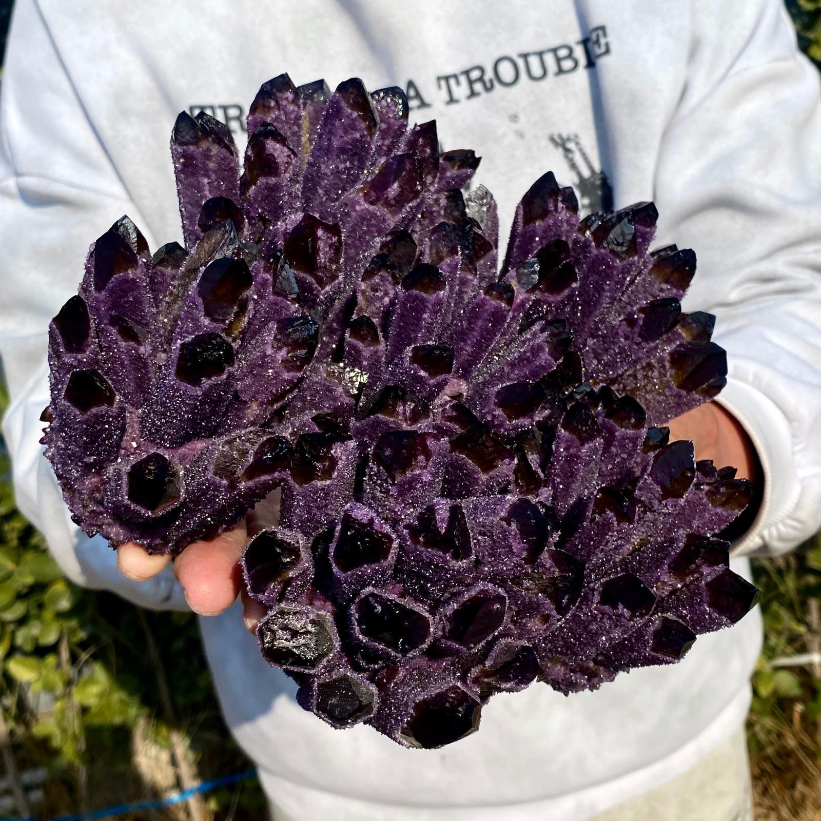 6.34LB New find purple Phantom Quartz Crystal Cluster mineral samples healing