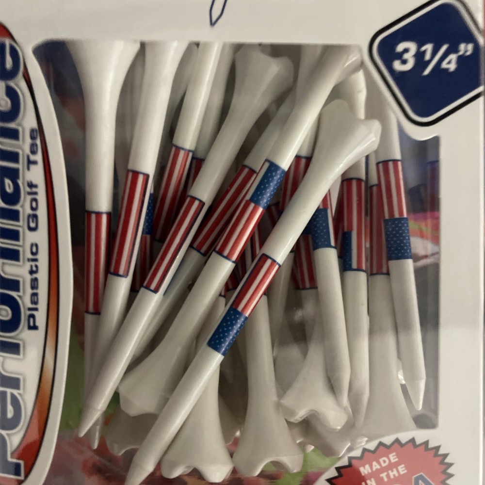 Pride Golf Tee 3 1/4 inch American Flag Evolution Golf Tees, White - 30 Pack