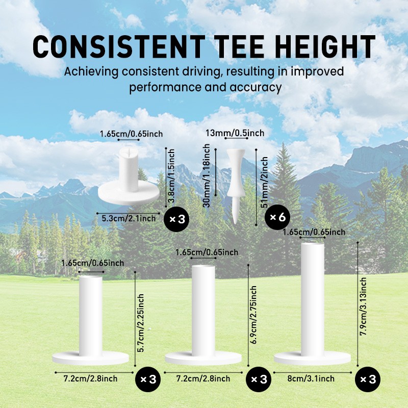 Rubber Golf Tees for Mats Plastic Tee Holder for Simulator and Driving Range