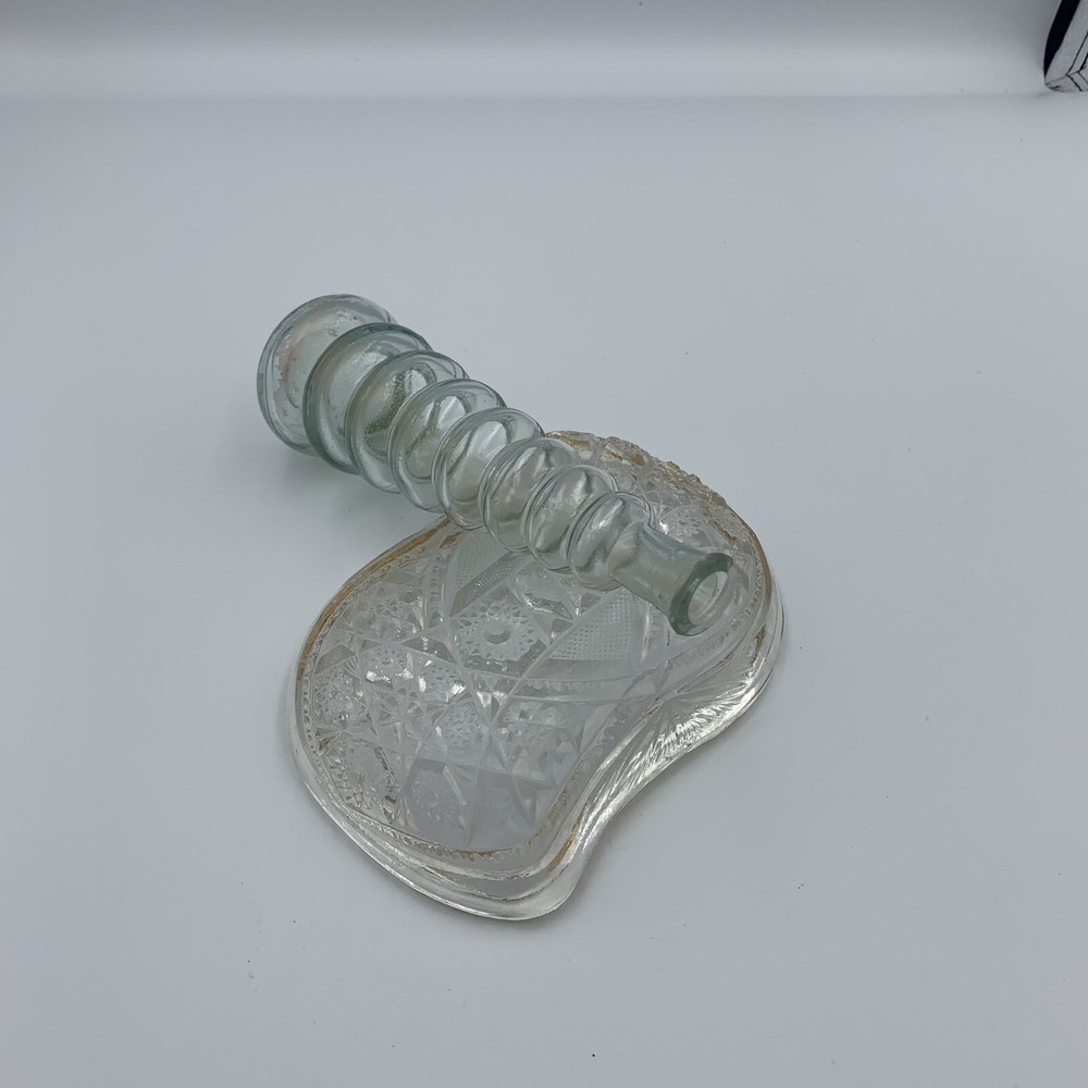 Clear Bud Base And Gold Trimmed Candy Dish