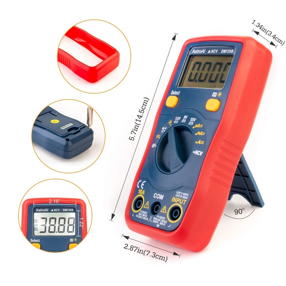 AstroAI Digital Multimeter Volt Meter 4000 Count and 6000 Bundle Red