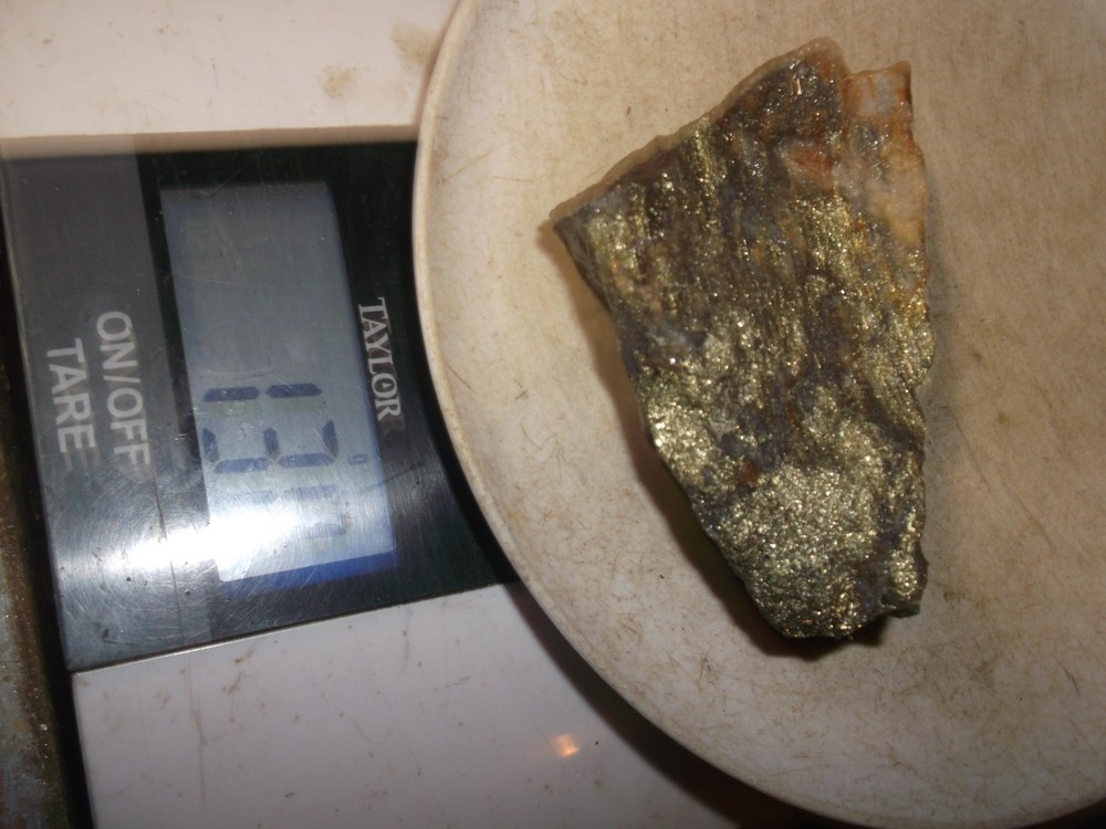 gold silver copper ore, 130 grams samples ,ore high grade .