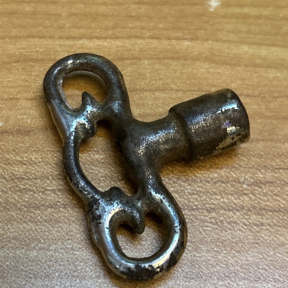 Vintage Silver Clock Winding Key - 1/4" Square