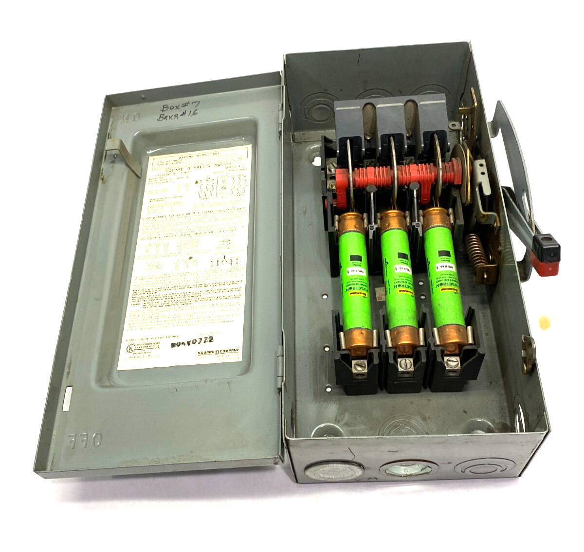 Square D H362 Heavy Duty Safety Disconnect Switch 3-Pole 60A 600VAC