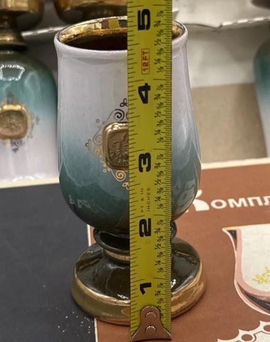Russian Soviet USSR Crystal Glass Goblet Set