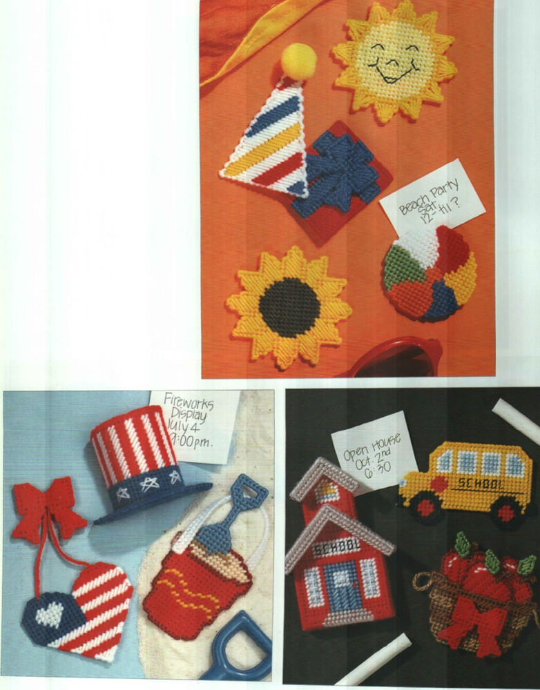 MAGNETS THRU THE YEAR CHRISTMAS HALLOWEEN EASTER PLASTIC CANVAS PATTERN BOOK