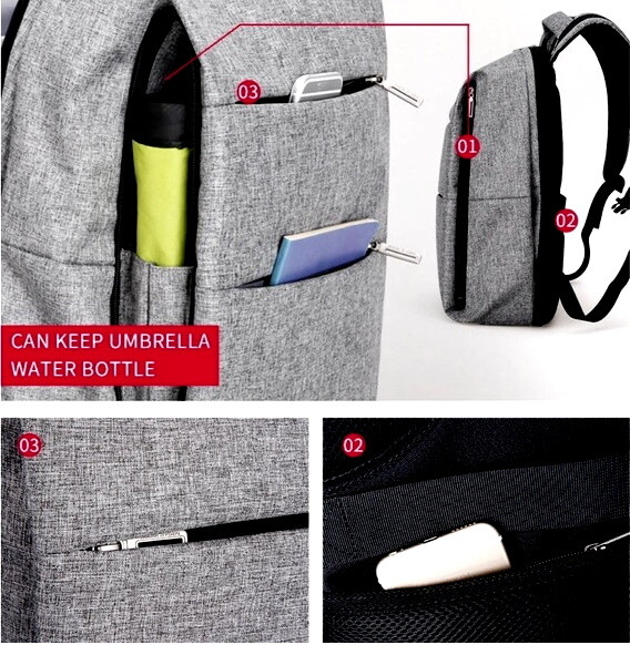 Mark Ryden Laptop Backpack Business Bags w/ USB Charging Port - Gray