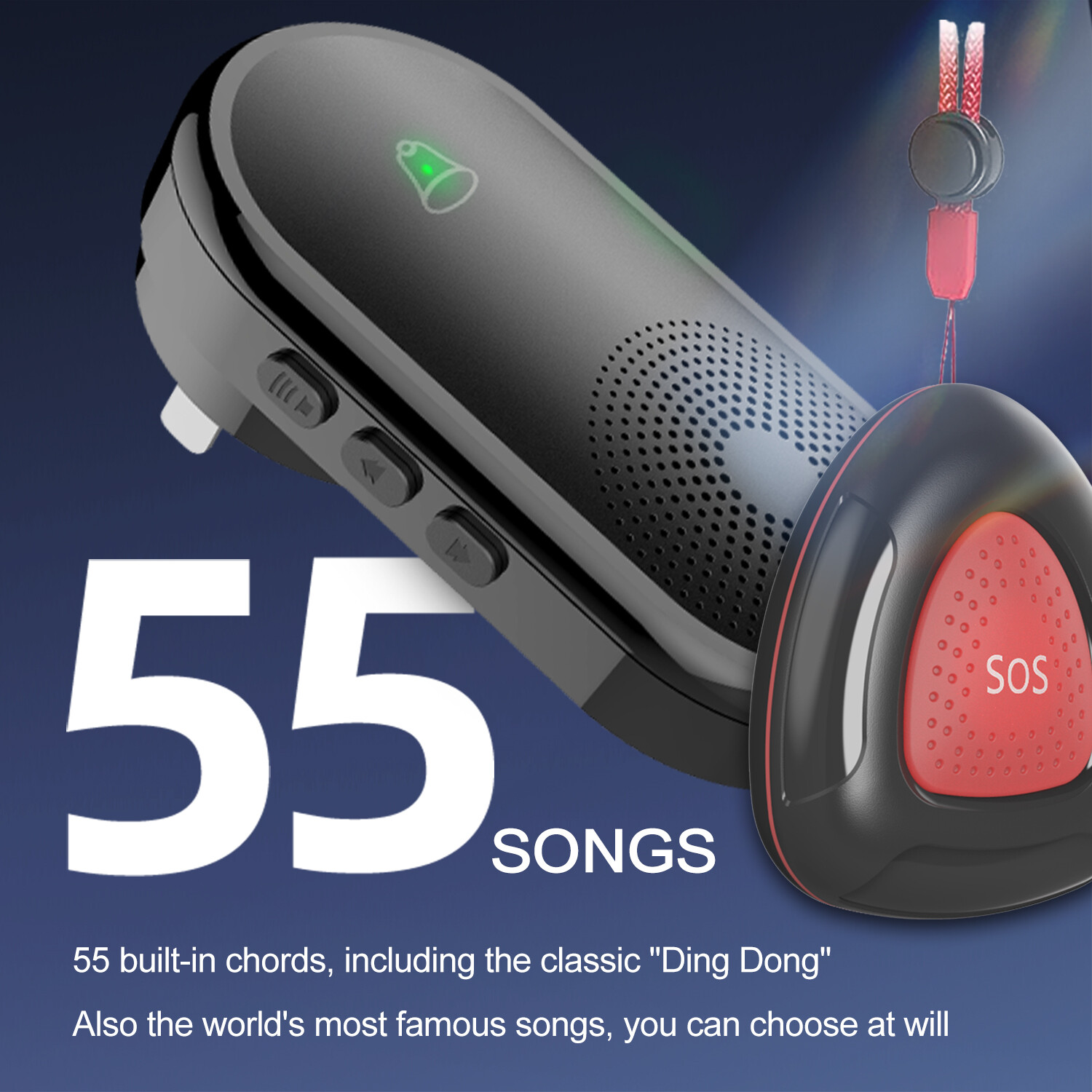 Caregiver Pager Wireless SOS Call Bell Alert Button for Seniors/Elderly/Patients