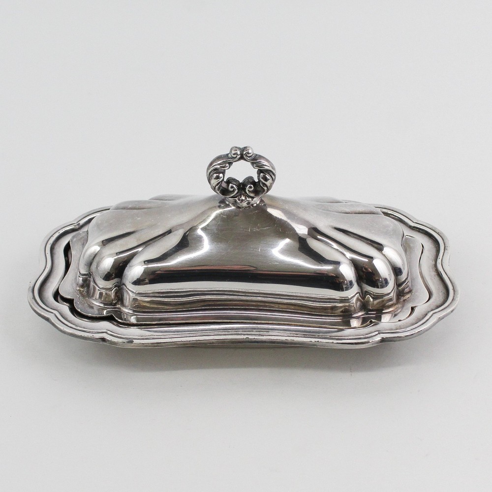 Vintage Oneida Silver Plate Cube Butter Dish No Glass Liner