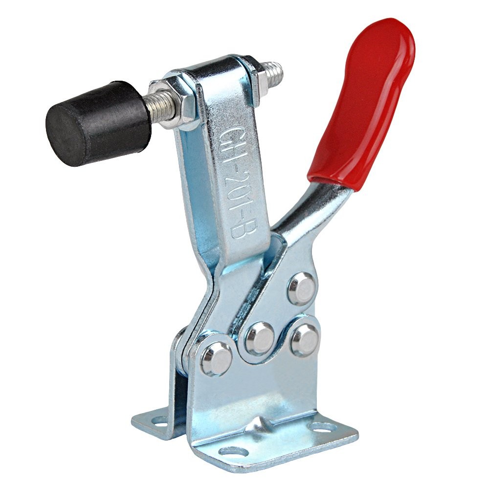 E-TING 2pcs Hand Tool 201B Toggle Clamp 198Lbs Antislip Red Horizontal