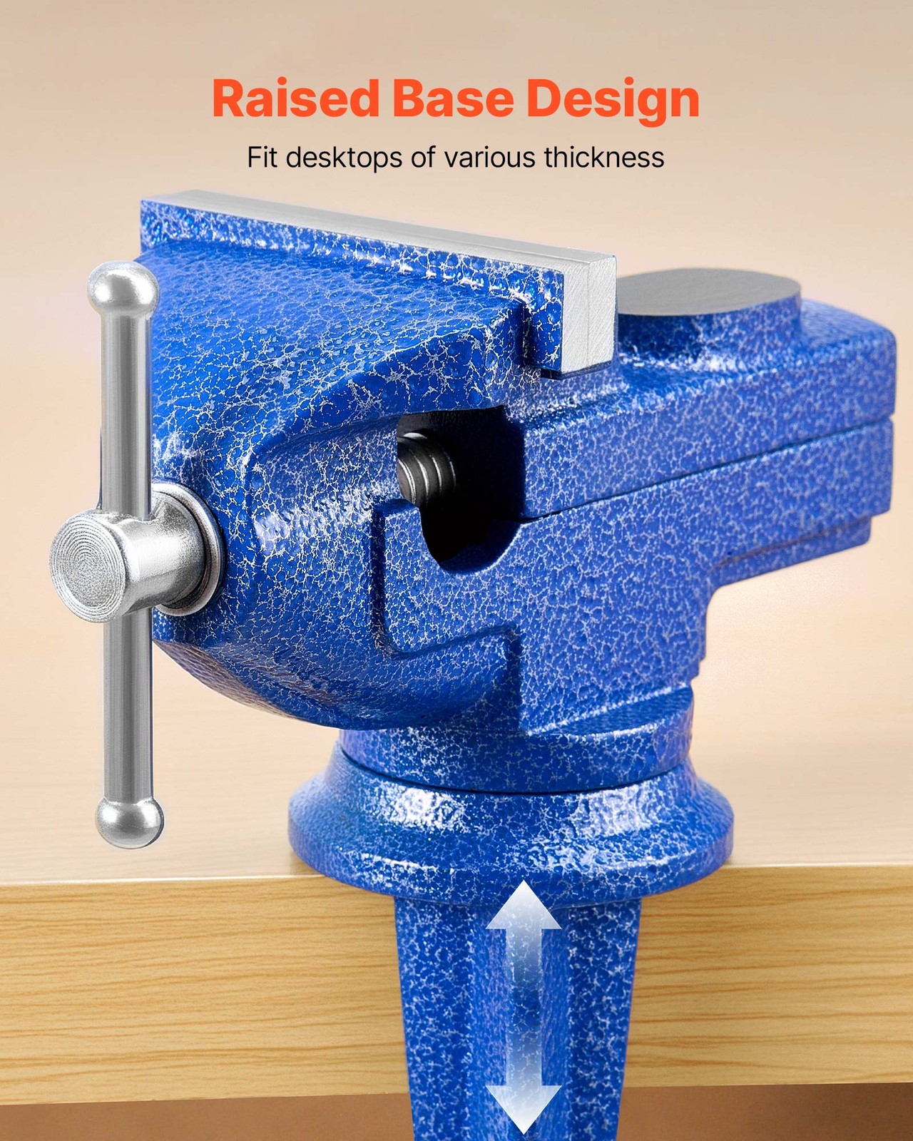 VEVOR Bench Vise 3 Inch Portable Workbench Vice Clamp 360° Swivel Base Cast Iron