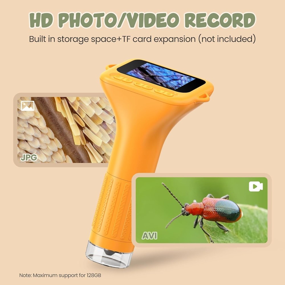 Kids Digital Microscope 1000X HD Camera, Portable Handheld MicroScope for Sci...