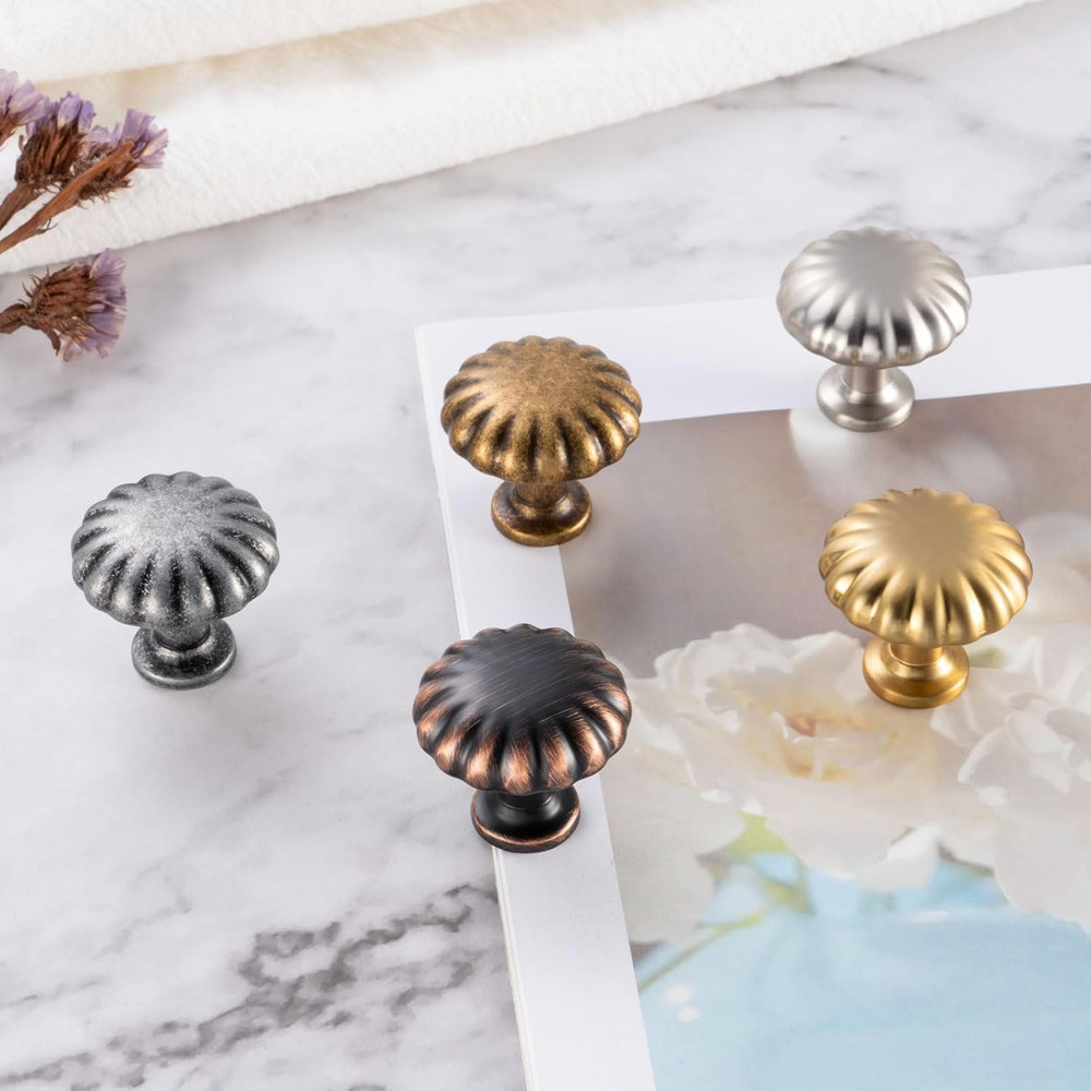 30 Antique Brass Cabinet Knobs - Vintage Drawer Pulls for Home Decor