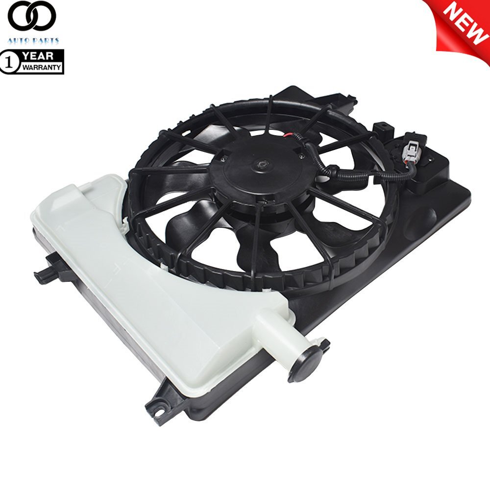 Radiator Cooling Fan w/ Reservoir For Kia Forte Hyundai Elantra 1.8L 2.0L 14-18