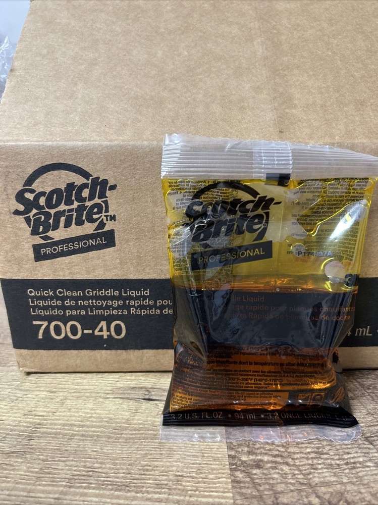 (5) 3M Scotch-Brite 700 Quick Clean Griddle Liquid 3.2oz Packets NEW