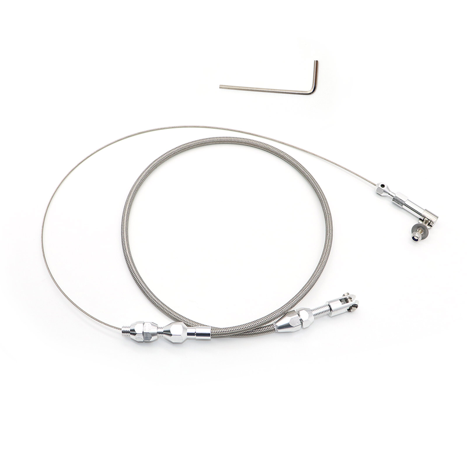 24" THROTTLE CABLE BRAIDED STAINLESS STEEL UNIVERSAL ACCELERATOR FORD, CHEVY