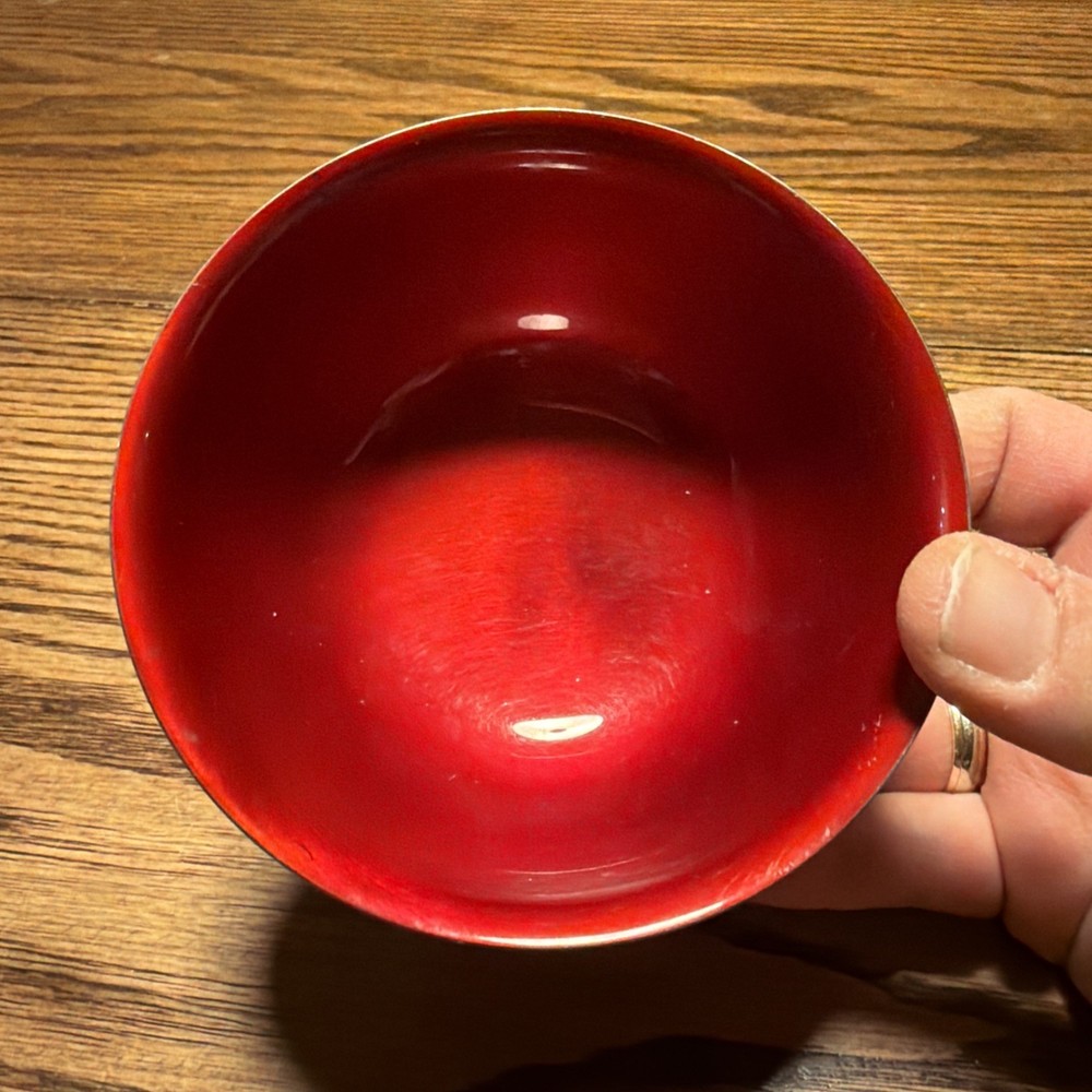 Reed & Barton #101 Silver-Plated Bowl, Red