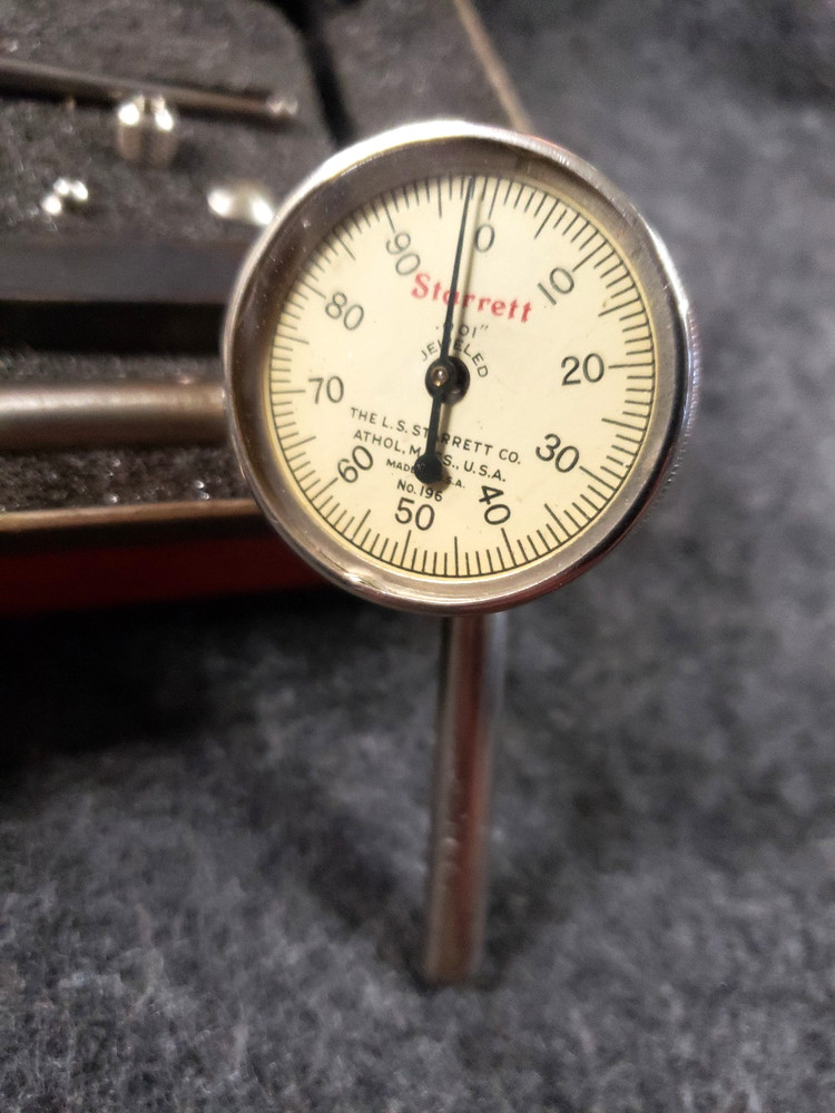 Starrett universal dial test indicator Plunger Back Rods Tips & Case C13B5)