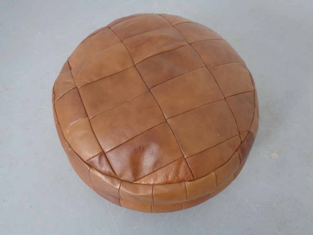 Vintage Patchwork Leather Footstool 60S