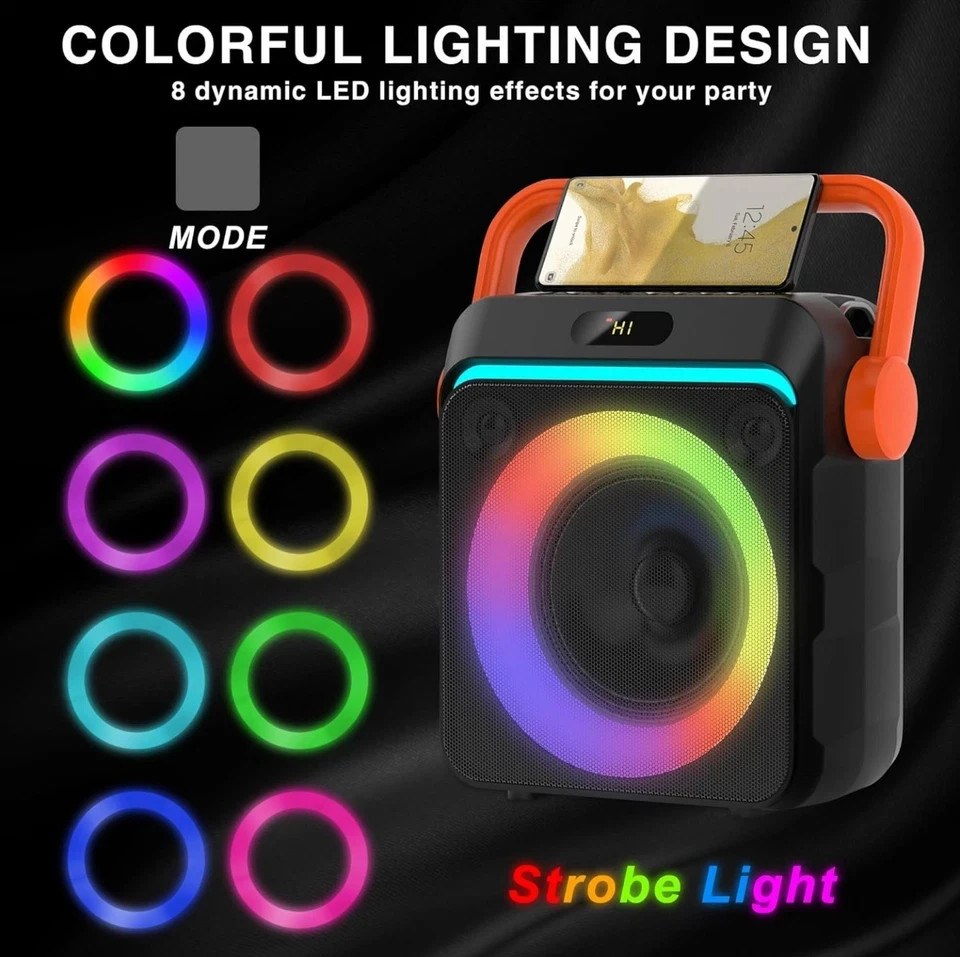 Karaoke Portable Machine Bluetooth Speaker 2 Wireless Microphone BRAND NEW FUN!!