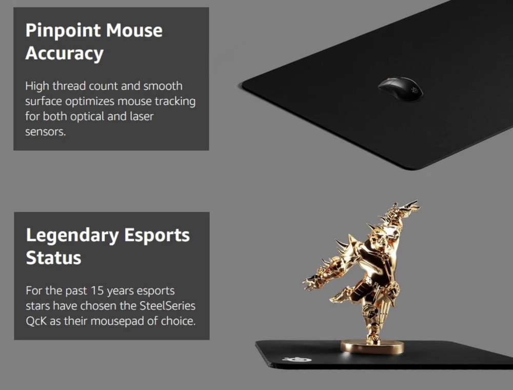 Performance Mousepad, Micro-Woven + Non-Slip, steelseries QcK model, Medium Size