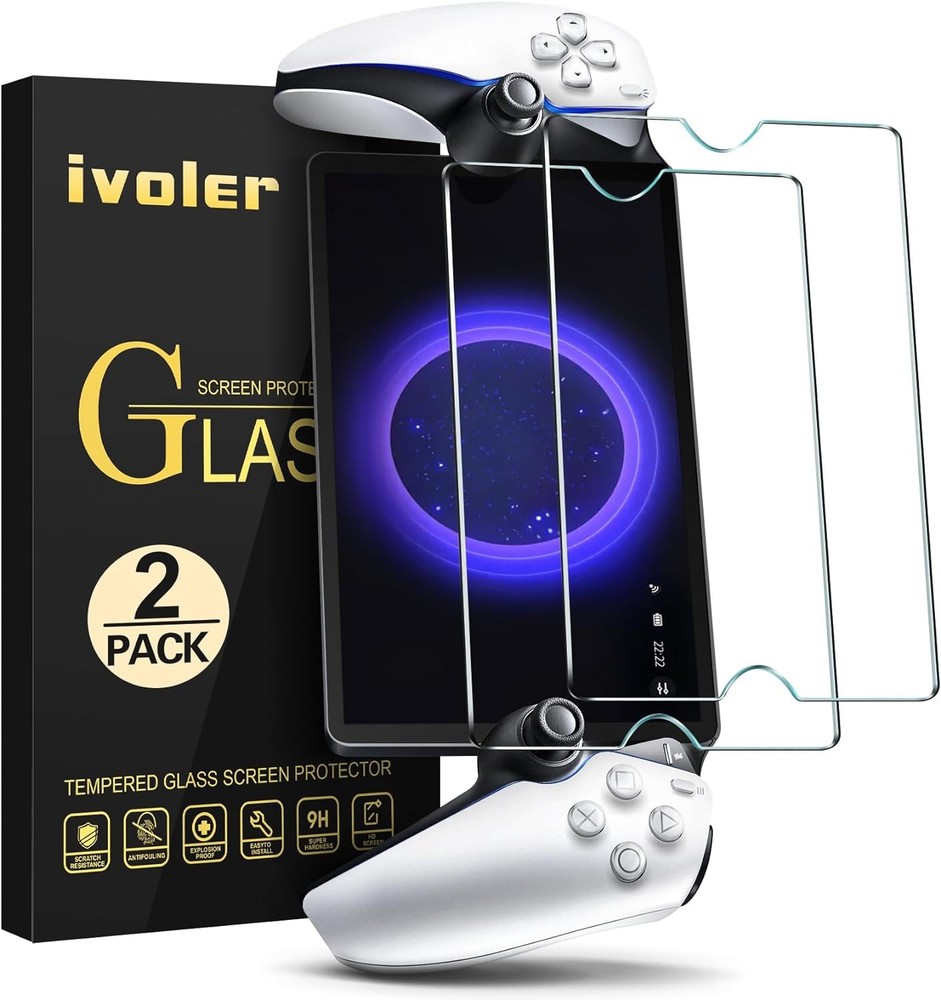 ivoler 2-Pack Screen Protector Tempered Glass for PlayStation Transparent