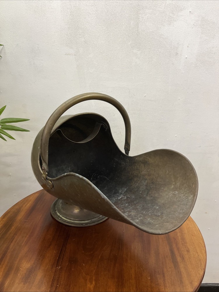 Victorian Brass Helmet Coal Scuttle