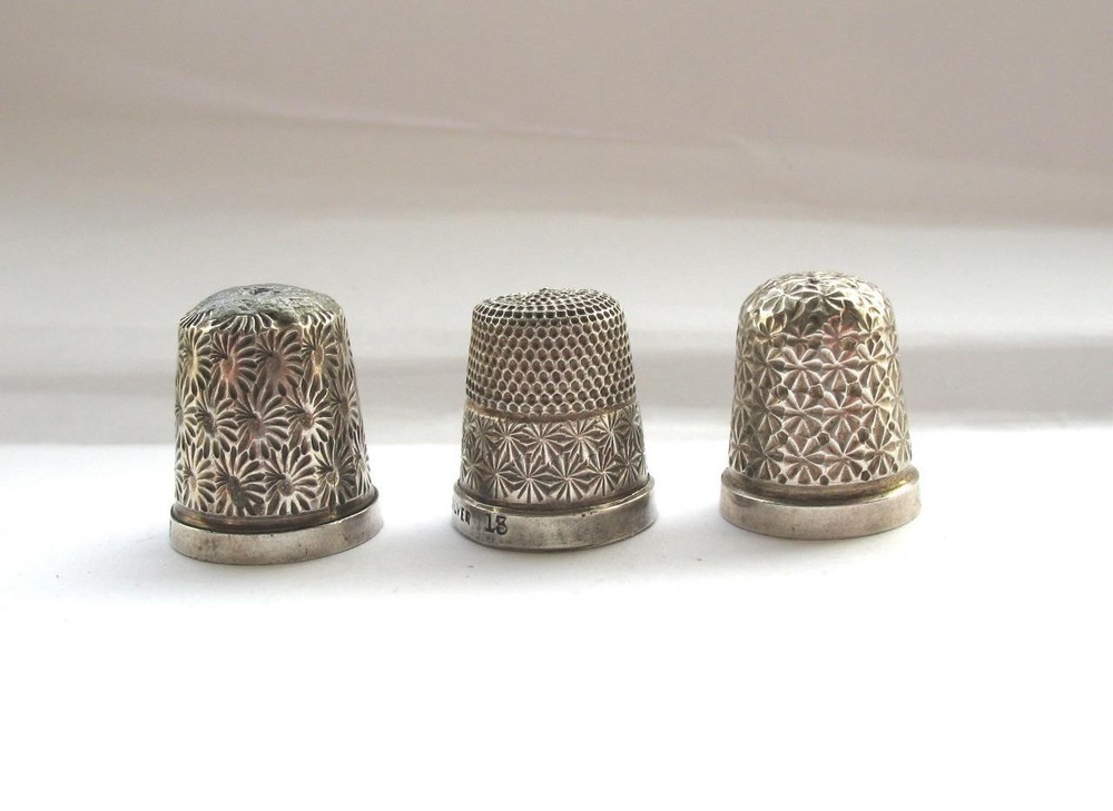 3 Sterling Silver Thimbles
