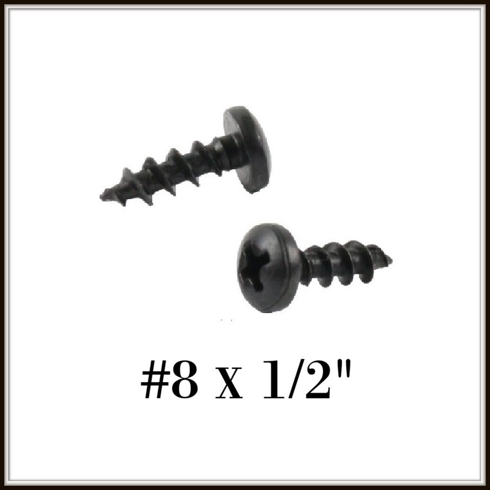 Deep Thread Pan Head Black Oxide Wood Screws. Select Quantity and Size!
