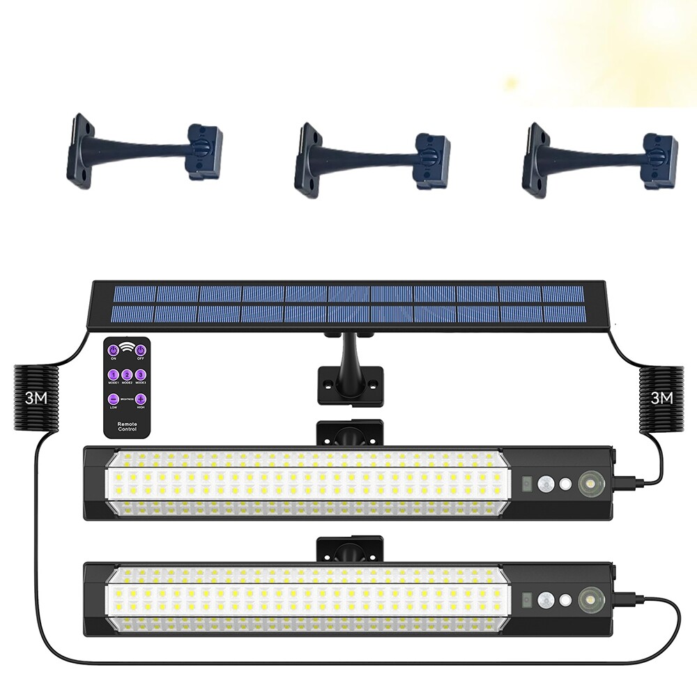 Solar Dual Light Outdoor Indoor Solar Powered Motion Sensor Shed Pendant Light