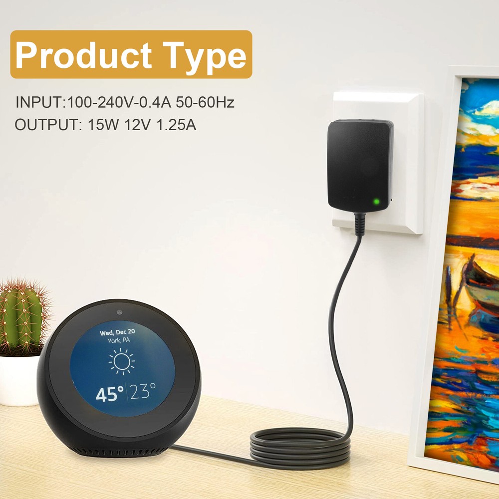 Power Supply Charger for Amazon Echo Dot 3rd Gen and 4th Gen Wireless Speaker